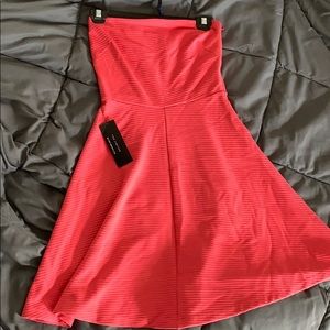 XS Strapless Salmon Pink Dress from The Limited